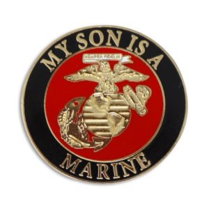 Black and Red My Son is a Marine Enamel Pin