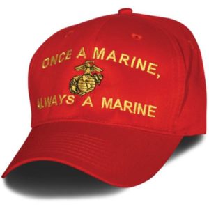 Red and Gold Once a Marine Hat