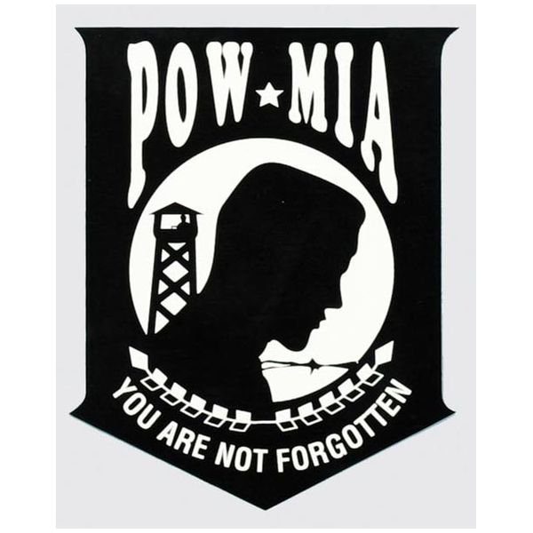 Black and White POW MIA Your Are Not Forgotten Window Decal