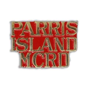 Red Parris Island MCRD Enamel Pin