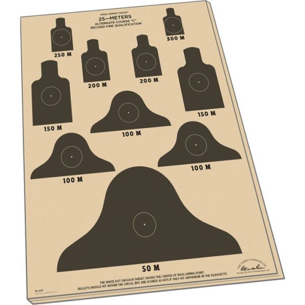 Rite in the Rain 25 meter Target Sheets M16A1 X10 Side View