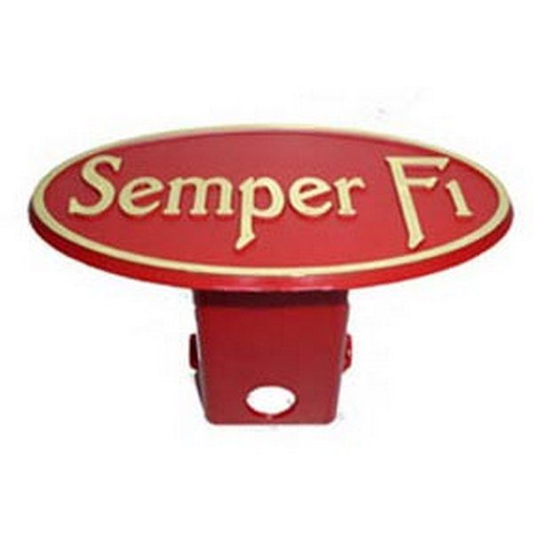 Red and Gold Semper Fi Hitch Cover