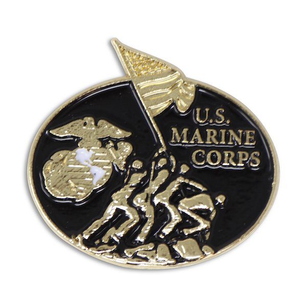 U.S. Marine Corps Iwo Jima Black Enamel Pin