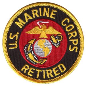 Round U.S. Marine Corps Retired Patch