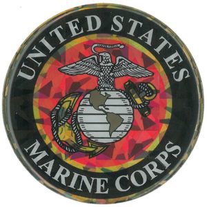 Reflective US Marine Corps Emblem Domed Decal