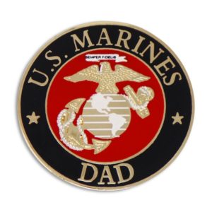 Black and Red US Marines Dad Enamel Pin