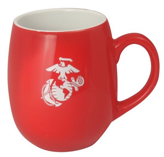 U.S. Marines EGA on Red and White 16 oz Stoneware Mug