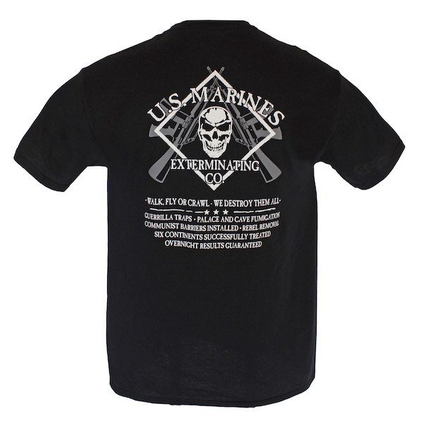 US Marines Exterminating Co Black T Shirt