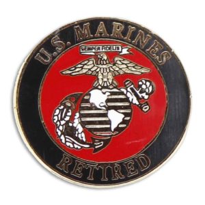 Round U.S. Marine Corps Retired Enamel Pin