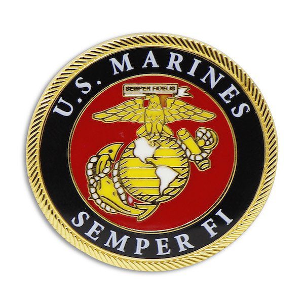 US Marine Corps Emblem Semper Fi Round Enamel Pin