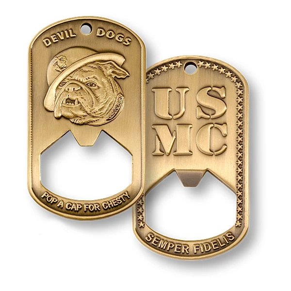 US Marine Corps Dog Tag Bottle Opener Coin