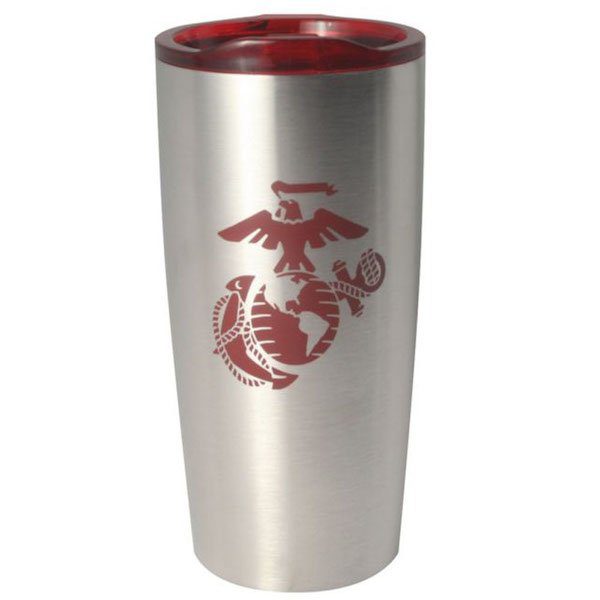 Stainless Steel Red Eagle Globe and Anchor Insulated Tumbler Med Image