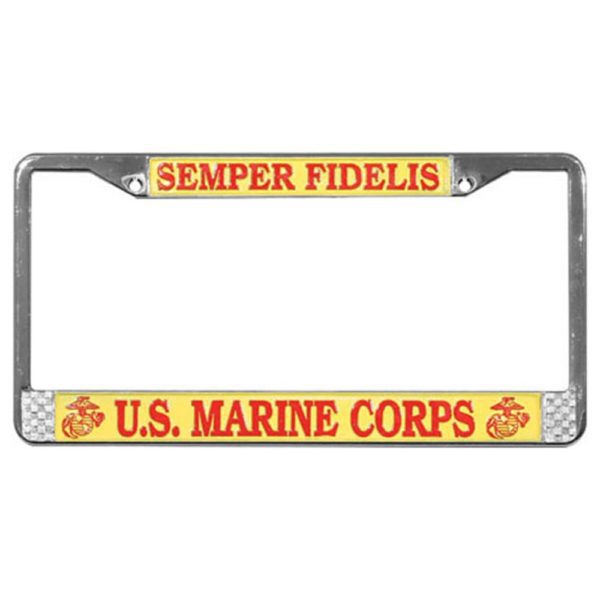US Marines License Plate Frame Semper Fidelis