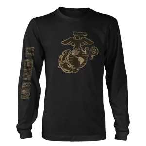 US Marine Corps Long Sleeve Shirt Black EGA T-Shirt