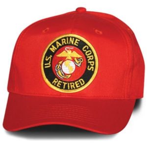 Red US Marine Corps Retired Veteran Hat