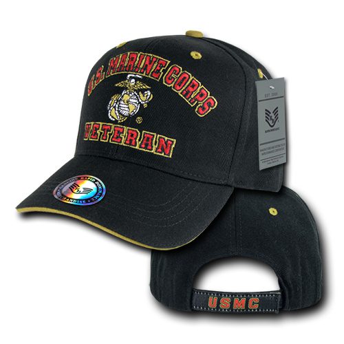US Marine Corps Veteran EGA Black Cap Back