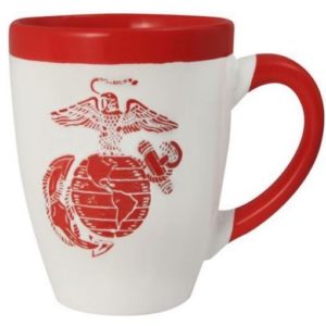 Red and White Eagle Globe and Anchor 16 Ounce Coffee Mug