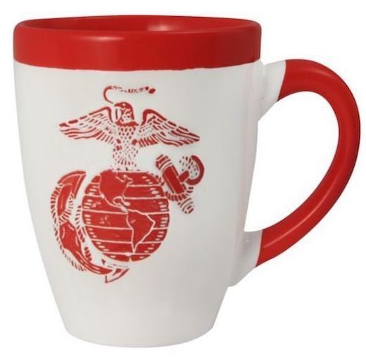Red and White Eagle Globe and Anchor 16 Ounce Coffee Mug