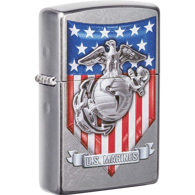 US Marines EGA with Flag Chrome Lighter