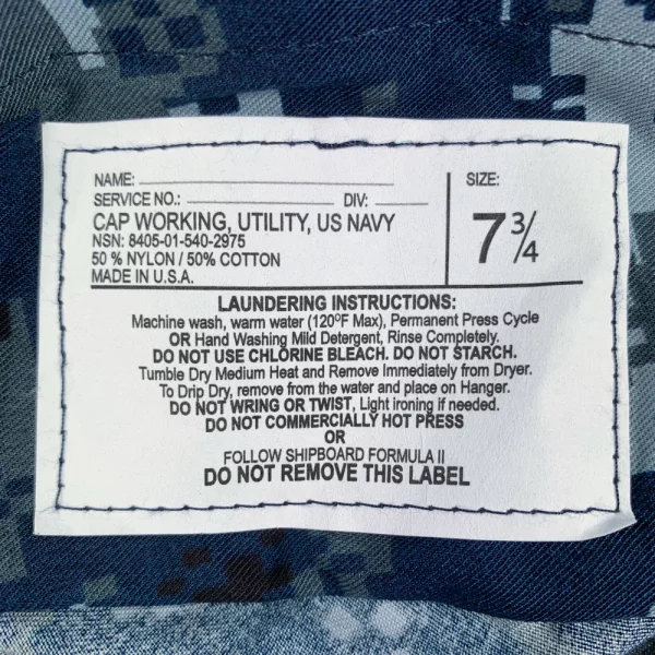US Navy Blueberry NWU Type-1 Boonie label Cover