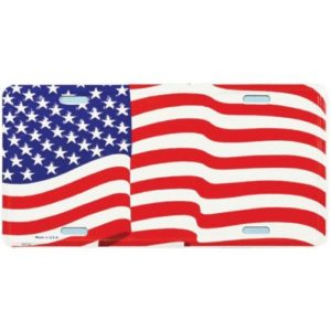 USA Wavy Flag License Plate