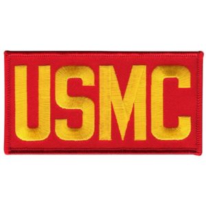 Red and Gold USMC Bold Rectangle Patch