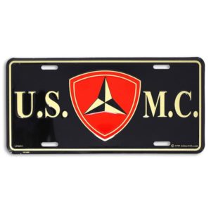 Black USMC 3rd Dvision License Plate