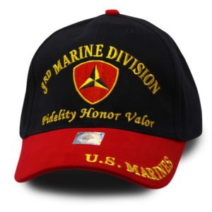 Black USMC 3rd Marine Division Hat rront
