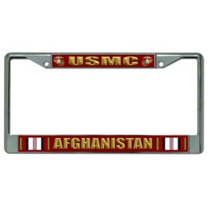 USMC Afghanistan Metal License Plate Frame