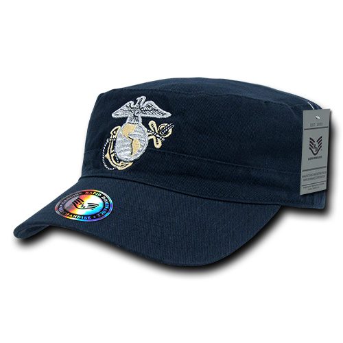 USMC BDU Style Embroidered EGA Navy Cap