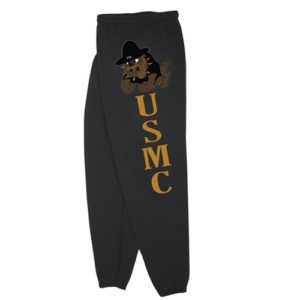 USMC Bulldog Black Sweatpants