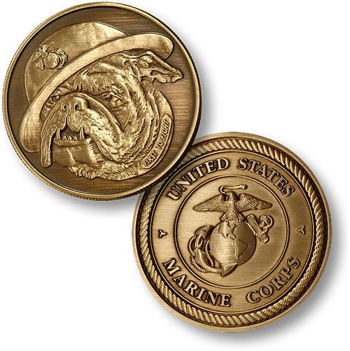 USMC Bulldog Bronze Antique Coin