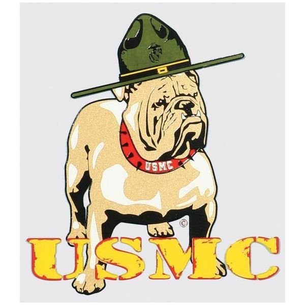 USMC Bulldog Devil Dog with Drill Instructor Cover Decal