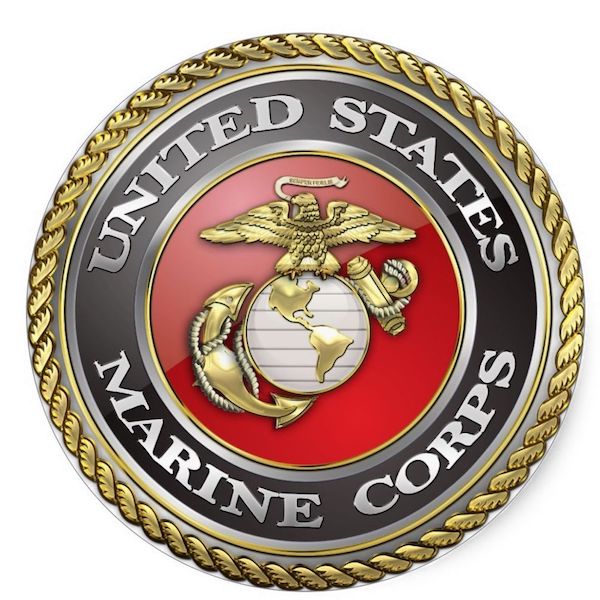 USMC EGA Embossed Foil Round Decal