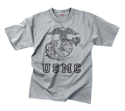 USMC eagle globe and anchor gray shirt