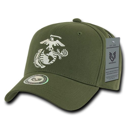 USMC Embroidered EGA Olive Cap