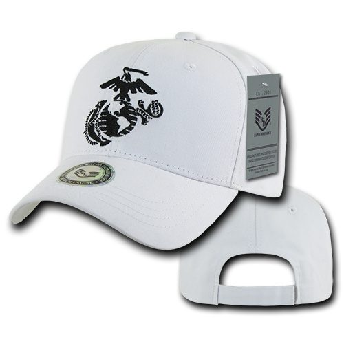 USMC Embroidered EGA White Cap Back