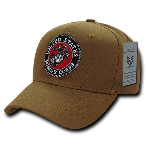 USMC Embroidered Seal Coyote Cap