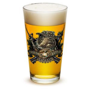 USMC First In Last Out Devil Dog Pint Glass