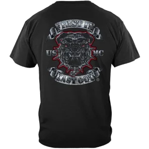 USMC 'First In Last Out' Silver Foil T-Shirt