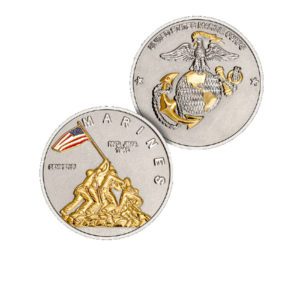 USMC Iwo Jima Colored Flag Coin