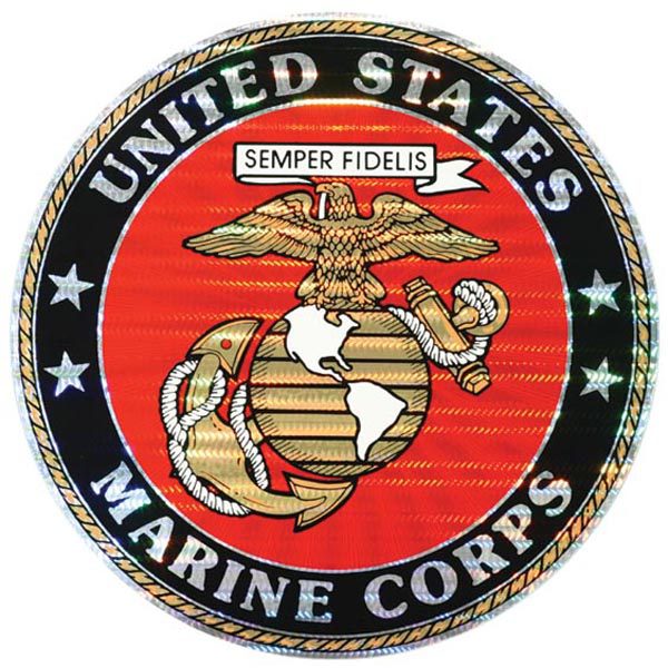 USMC Logo Round Silver Sticker