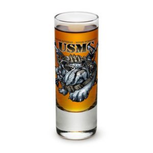 USMC Never Retreat Never Surrender Shot Glass
