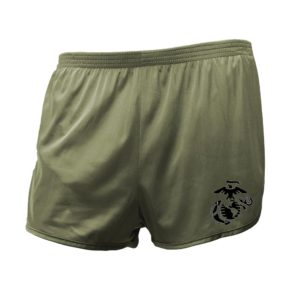 usmc pt silky shorts with eagle globe and anchor