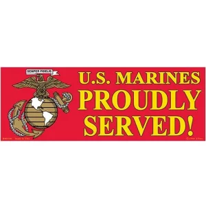 USMC Proudly Served Bumper Sticker