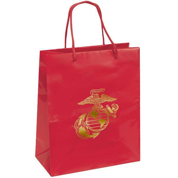 USMC Red Gift Bag with Gold EGA