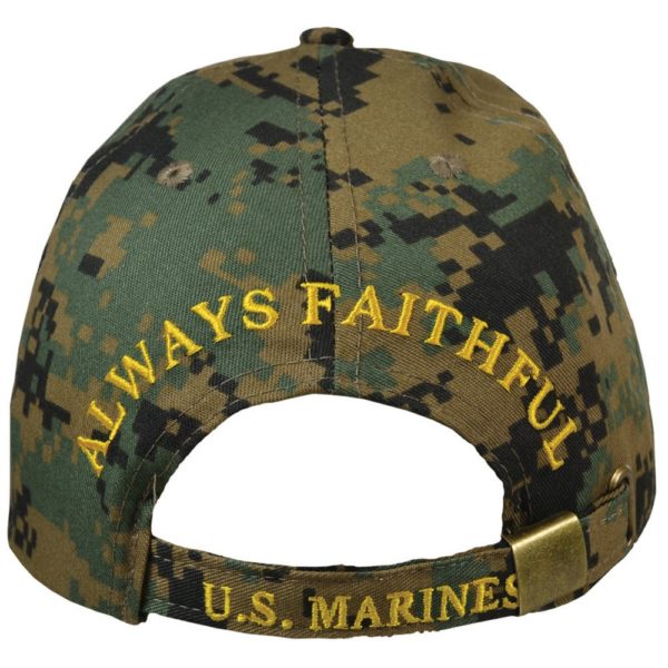 Back of USMC Emblem Digital Woodland Hat Always Faithful