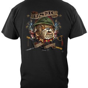 USMC Semper Fi Tattoo Devil Dog Bulldog Shirt Back