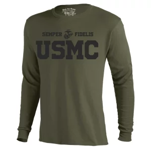 USMC Semper Fi green long sleeve shirt