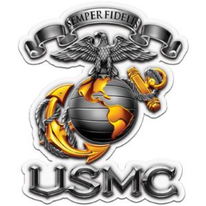 USMC Semper Fidelis Gold Anchor Decal